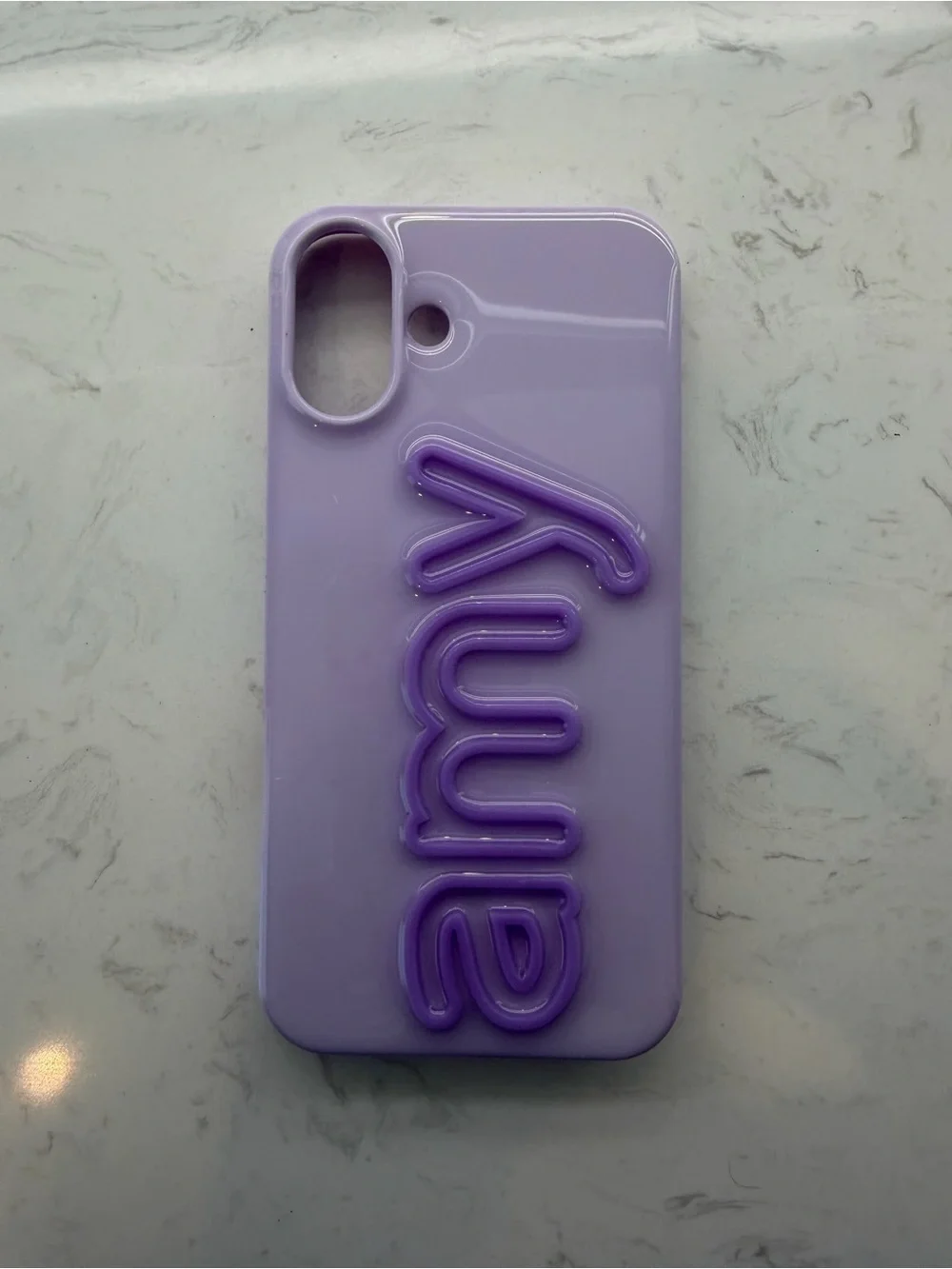 Personalized 'amy' Lavender Silicone iPhone 16 Pro MAX Case